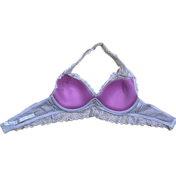 Victoria’s Secret PINK Beige Floral Lace Bralette 36B Push-Up Romantic Lingerie - Picture 7 of 14